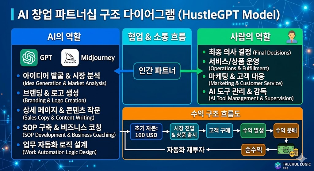 AI 창업 허슬GPT 파트너십 구조 다이어그램